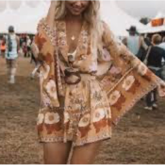 Bohemian Dahlia Floral Kimono Mini Dress - Picture 3 of 12